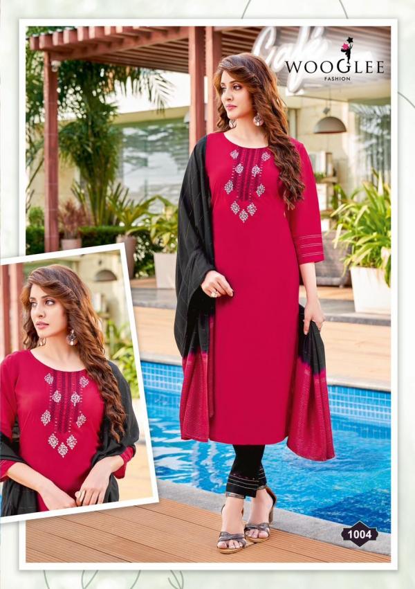 Wooglee Rangat New viscose Kurti With Bottom Dupatta Collection